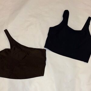 Old Navy One-Shoulder Sports Bra Black Sports bra 2pc Bundle XL New